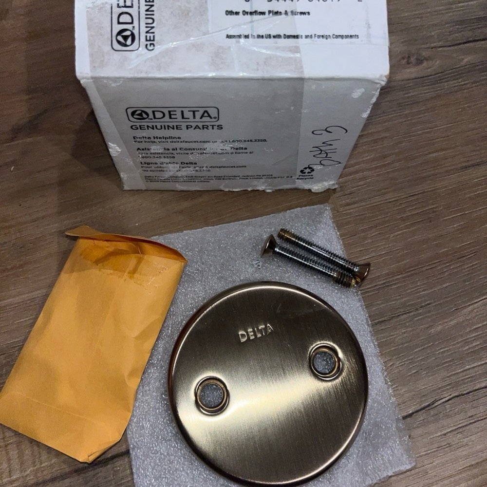 Delta Overflow Plate with Screws Champagne Bronze